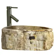 Bathroom Counter Top Petrified Wood Vanity Vessel Basin Sink ZS 9