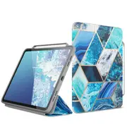 For Ipad Pro 12.9 Case With Apple Pencil Holder Cosmo Trifold Stand Marble