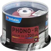 Mitsubishi Kagaku Media Verbatim Cd-r 700mb 1 Times Recording 48x Spindle Pack of 50 Case Record Label Design Sr80ph50v1