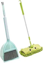 Kids Cleaning Toy Set Child-Friendly Educational Toddler Cleaning Set Includes Dustpan, Broom & Telescopic Mop Pretend Play Housekeeping Kids for Home, Preschool Toddler