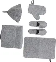 BCOATH Complete Sauna Kit Felt Hat Slippers Mitts Bench Pad Tote Bag Sauna Accessories for Comfort