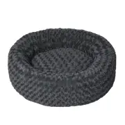 PaWz Calming Dog Bed Warm Soft Plush Pet Cat Cave Washable Portable Dark Grey L