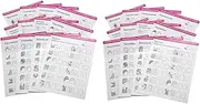 OSOLADY 24 Sheets Nail Art Practice Cards Blank Manicure Training Templates for Beginners for Salon Use Various Patterns for Nail Design Techniques