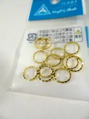 12 Textured Gold Tone CLOSED JUMP RINGS Jewelry Connectors 8mm