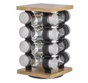 Davis & Waddell DES0304 Romano Spice Jar Set with Rack 16 Piece? Wood/ Stainles