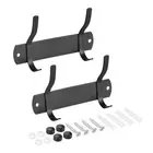 Coat Hook Rack Wall Mounted with 2 Hooks Hook Rail Wall Hangers Black 2Pcs