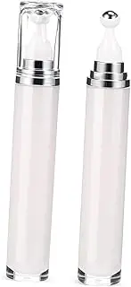 DEARMAMY 2Pcs Refillable Roller Bottles Portable Eye Cream Applicator Essential Oil Dispenser Leak Resistant for Travel Daily Use Versatile for Oils Perfumes