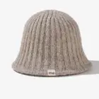 Big Head Girth Knit Hat Solid Color Ear Protection Cap Winter Cap for Women