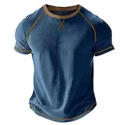 Men's T Shirt Short Sleeve V Neck Summer Plain Textured Fashion Classic Casual Plain Street Casual Sports Black Blue Brown Top Tee for Men