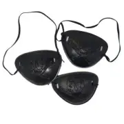 3 Black Skull Crossbones Pirate Eye Patches Kids Loot Favours Party Bag Fillers