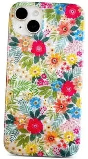 Compatible Case, Cute Flower Case for Girls for iPhone 15 Blue Pink Floral