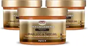 African Pride Black Castor Miracle Extra Hold Braid, Loc, Twist Gel - Extreme Hold Braiding Hair Gel, Edge Control & Tames Frizz, No Flake (Pack of 3) | Natural Ingredients, Coconut Oil | 8oz