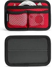 TACTICAL_GEEK TCM3 Mini EDC Organizer Board, Backpack Accessories with Open Pocket & Mesh Pocket, Utility Admin Bag Insert Panel Hook and Loop Modular Organizer for Daily Carry(Red)