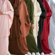 Eid Ramadan Muslim Women Khimar Hijab Islamic Kaftan Top Skirt Dress Burqa Arab