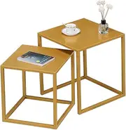 Modern Nesting Tables Set of 2, Metal Sofa Tables, Coffee Tables for Small Spaces, Living Room Table Setsniture Feito na China Comfortable Anniversary