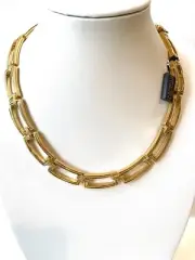 Oroton High Polish Gold Plated Open Design 17" or 18” Necklace Vintage New