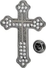 [OoSsSoO] Cross Brooch Tie Pins for Men Women Shirt Lapel Pin Brooch Suit Accessories