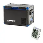 Kings 45L Camping Fridge Freezer Portable Mini Cooler + LCD Wireless Thermometer