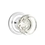 Emtek Georgetown Crystal Door Knob Privacy Set Regular Rosette Polished Chrome