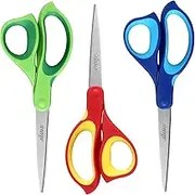 LIVINGO Left Handed Scissors All Purpose - 3 Pack 8.5 Inches Stainless Steel Sharp Adult Scissors for School Office Home Crafting Sewing Cutting Fabric Paper