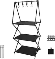 Small Storage Racking - Camping Storage Rack | Shoe Rack Stable Metal Storage | Multi-Layer Camping Hung Rack Hooks | Aluminum Alloy Storage Rack | Camping Rack Outdoor Tools For Camping Picnic BBQ