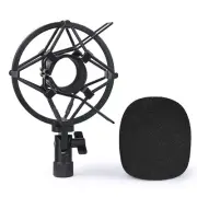 SUNMON Q2U Microphone Shock Mount Holder with Foam Windscreen for Absorbe Vib...