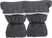 Hohopeti 1 Pair Stroller Gloves for Women Fleece Mittens Snap Buttons Hand Muffs for Pram Bike Trailer Accessories