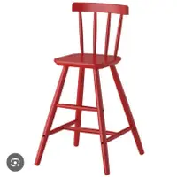 在飛比找蝦皮購物優惠-IKEA 宜家 AGAM 兒童椅高腳餐椅 紅色 二手八成新 