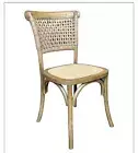 TOWER DINING CHAIR ROPE BACKING RATTAN SEAT NATURAL ANTIQUE 49X53X88CM