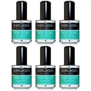 Karlash Quick Dry Fast Drying Super Shiny Nail Polish Top Coat 0.5 oz 15ml - 6PC