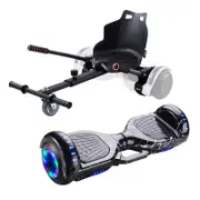 6.5" [Black-lightning] Hoverboard Scooter Self Balancing Electric Skateboard w/ HoverCart