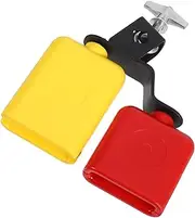 CORHAD Plastic Jam Block Percussion Set Bicolor Sambago Bell High-low Cowbell for School Bands Stage Performances