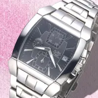 在飛比找momo購物網優惠-【ALBA】雅柏手錶 決戰未來三眼碼錶計時黑面鋼帶男錶/AF