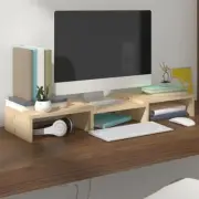 Solid Wood Pine Monitor Stand 60x24x10.5cm Adjustable Height Desktop Organizer