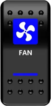 Moose Fan Light Rocker Switch Blue