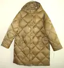 NEW MICHAEL KORS Women's Hooded Quilted Jacket Coat Gold Lightweight XL