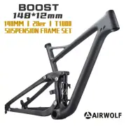 AIRWOLF Full Suspension Carbon Mountain Bike Frame 29ER AM MTB Fiber 148*12mm