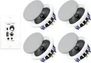 5.25 Inch Ceiling Speakers 600W 2 Way Flush Mount with Bluetooth Wall Mount Ampl