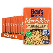 BEN'S ORIGINAL Ready Rice Whole Grain Medley Flavored Rice Easy Dinner Side 8...