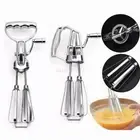 Hand Crank Egg Beater Stainless Steel Rotary Hand Whisk Manual Egg Mixer Tool