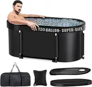 Tomtimbber Oval Ice Bath Tub with Cover, XL 120 Gallons Capacity Portable Cold Plunge Tub for Hot&Cold Water Spa， Frozen Ice Baths for Home and Outdoors