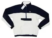 Fila Polar Fleece Erick Half Zip Colorblock Men's Jacket S NWT White/Navy