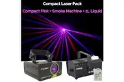 CR Laser Compact Pink Set Laser Effect Light Disco DJ Party Stage Set come with Smoke Machine and Liquid