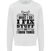 I Fix Stuff Funny Electrician Sparky DIY Kids Sweatshirt Jumper