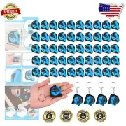 50 Blue Pocket Mini Tape Measures - 3ft Retractable Keychain for Easy Measuring