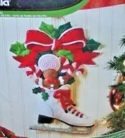 Bucilla HOLIDAY SKATE with Gingerbreadman Felt Christmas Wall Hanging Kit OOP