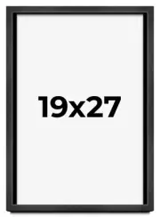 19x27 Shadow Box Frame Grey Charcoal Black | 0.875 Inches Deep | Solid Wood Shad