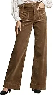 [satisnew] Corduroy Pants Women Elastic Waist Flare Pants Bell Bottom Business Casual Trousers Pants for Women