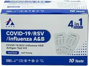 AHPC 4 in 1 COVID-19/RSV/Influenza A&B Antigen Test Kit - Rapid Antigen Test - COVID Flu RSV Kit with Nasal Swab - Convenient RAT Test - COVID Rapid Antigen for Home Use - Respiratory Testing (10 Pack)