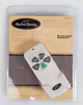 Harbor Breeze Universal Ceiling Fan & Light Remote Control Kit 43147 RC-103L New